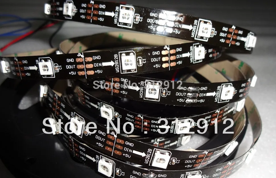 

5m DC5V WS2812B led pixel srip,non-waterproof,30pcs WS2812B/M with 30pixels;BLACK PCB