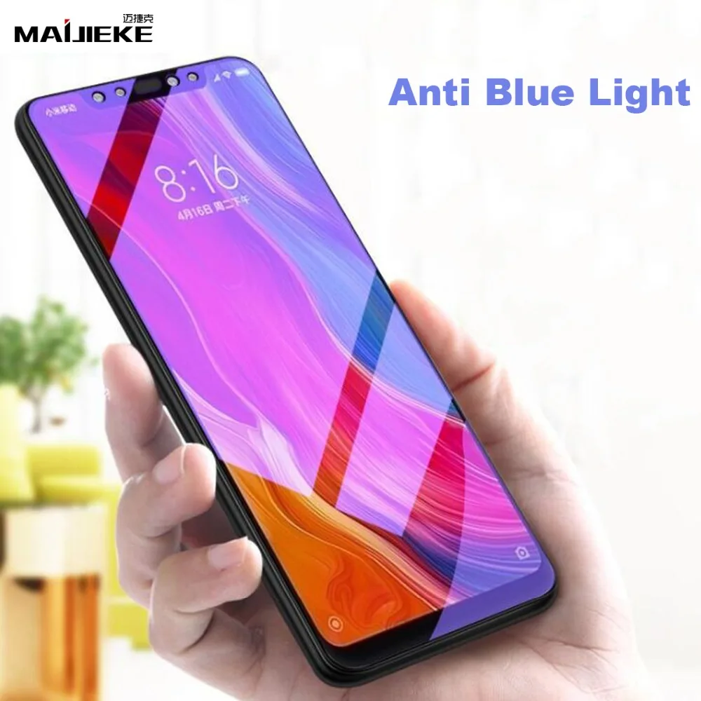Полное покрытие закаленное стекло для Xiaomi Mi 8 mi8 SE 6X защита экрана от синего света