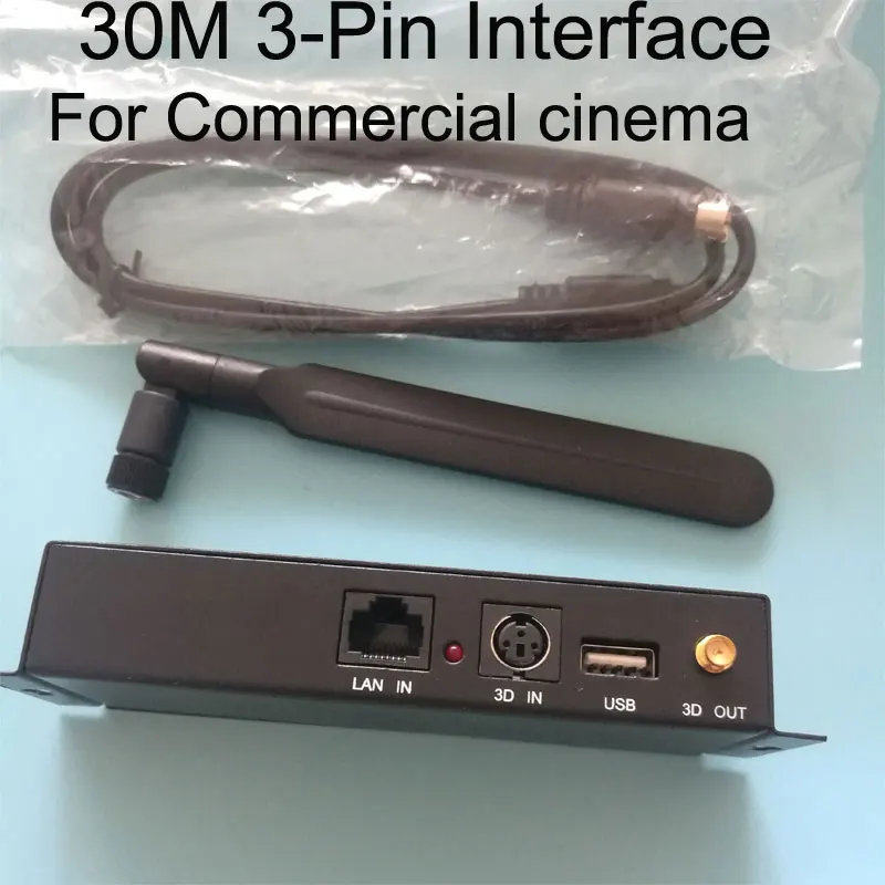 30M 3-Pin Interface 2,4 г 3D очки+ проектор RF 2,4 г радиочастотный 3D передатчик светодиодный кинотеатр VESA синхронизированный Bluetooth инфракрасный 3D передатчик - Цвет: 30M 3-Pin Interface