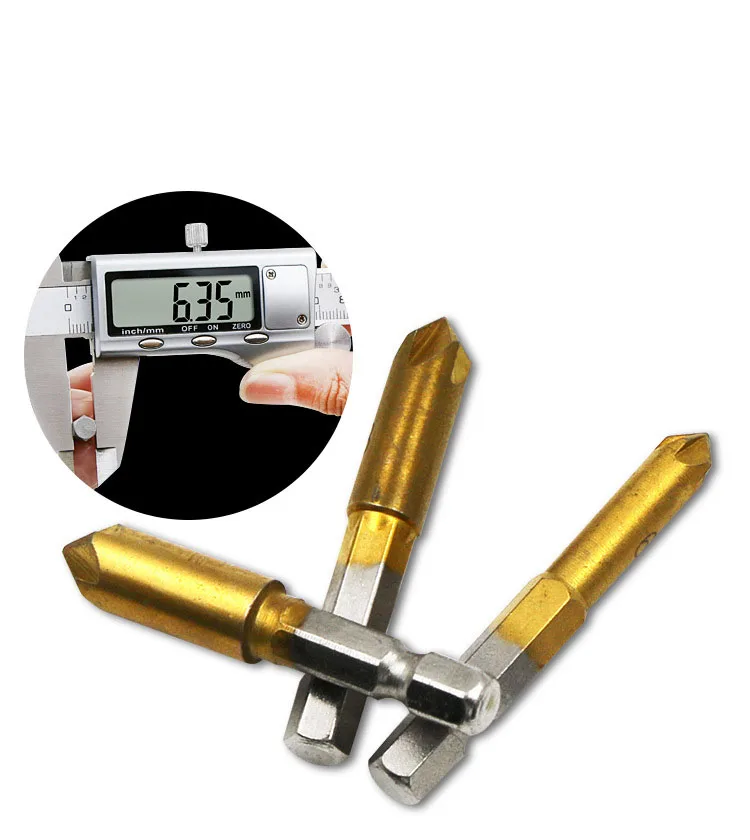 6 шт. 5 флейт фаски столешница 1/4 &quotшестигранный хвостовик HSS 90 градусов
