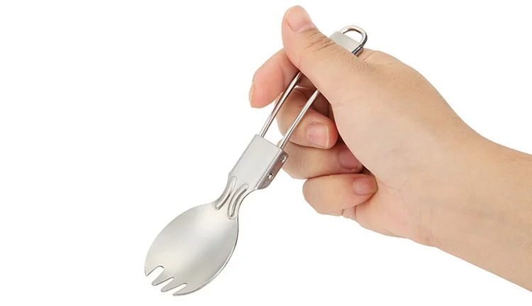 100 шт Портативная Складная ложка из нержавеющей стали спортивная вилка амфибия