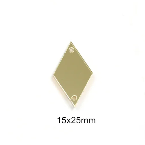 15x25mm-35 50 шт./упак. шампанское зеркало пришить стразы акриловые Нерегулярные горный хрусталь Flatback зеркало Швейные Стразы для одежды B1059 - Цвет: 15x25mm-35