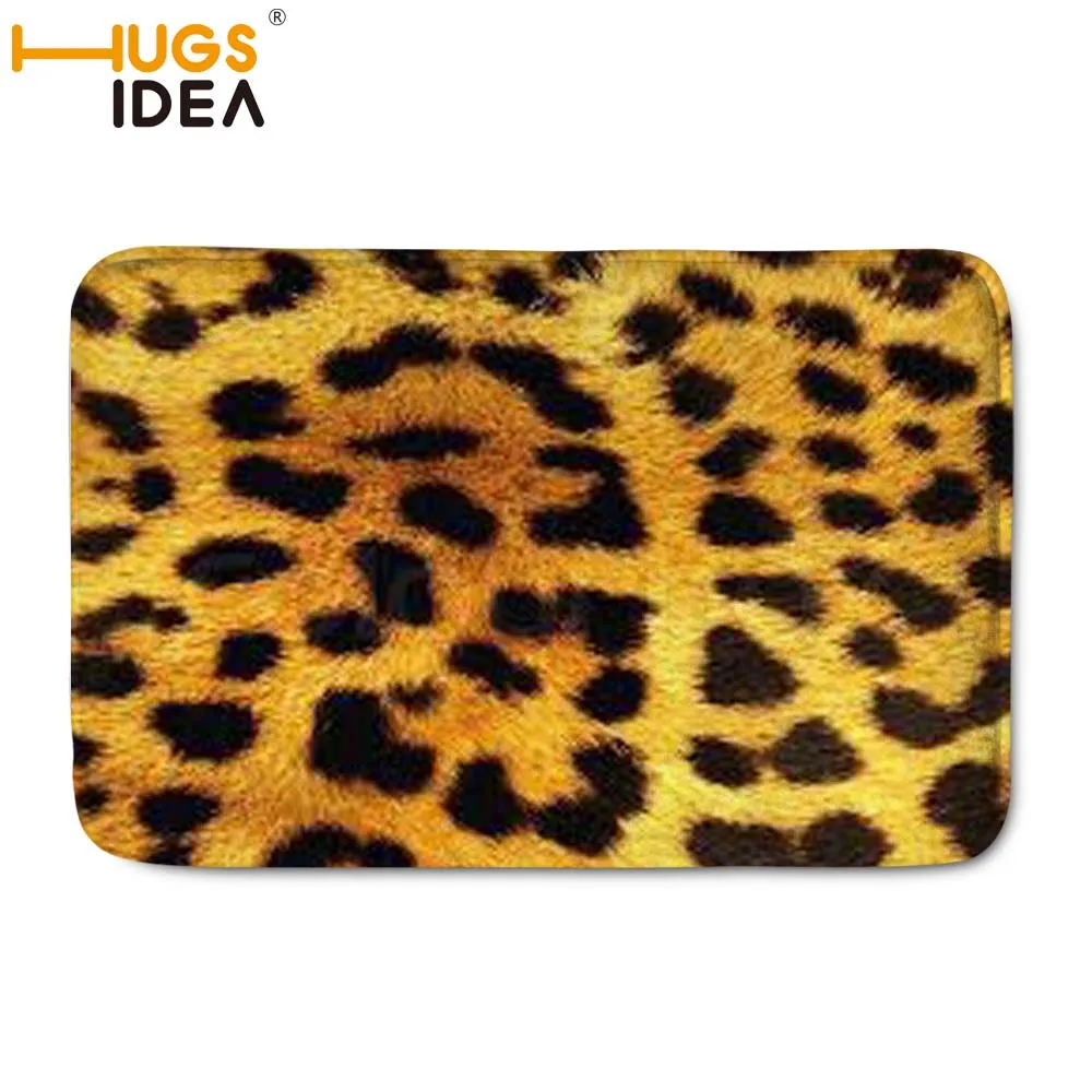 Ковер из меха леопарда HUGSIDEA на заказ с 3D принтом для спальни 59*40 см Мягкий
