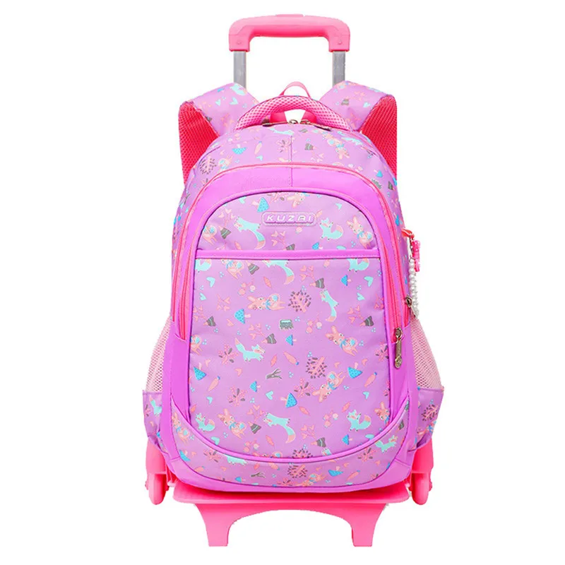 purple 6 wheels Новые съемные детские школьные сумки с 2/6 колесами для девочек, рюкзак на колесах, Детская сумка на колесах, рюкзак для путешествий - Цвет: purple 6 wheels