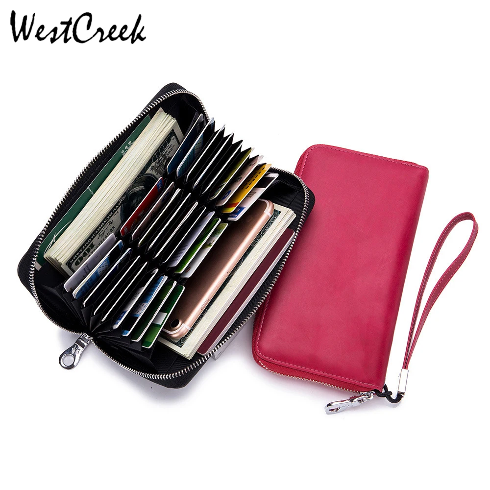 Длинный кошелек WESTCREEK с RFID-защитой для женщин и мужчин минималистичный дорожный