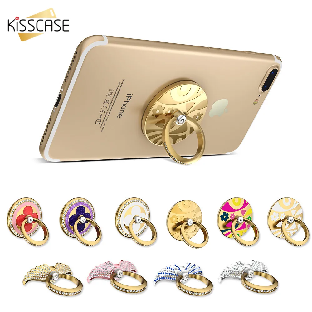 Kisscase 360 градусов Универсальный вращения Металл палец кольцо чехол для телефона