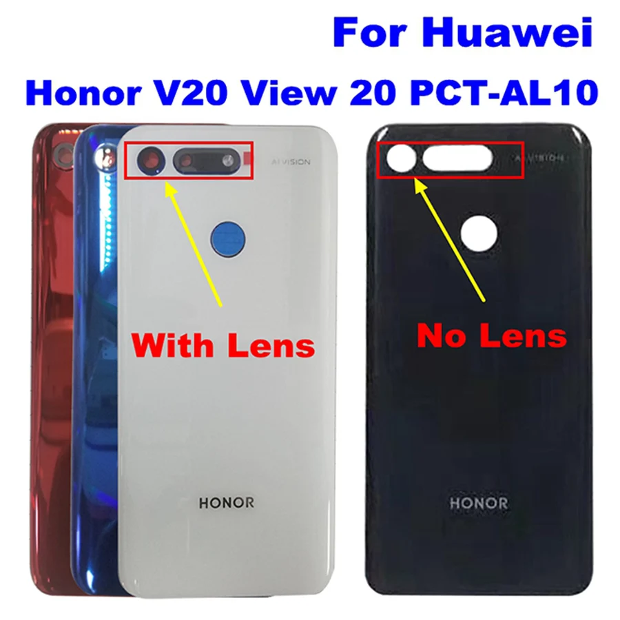 

6.4" New Back Cover For Huawei Honor View 20 Back Battery Cover Door Rear Housing Case For Honor V20 Battery Cover Battery Cover