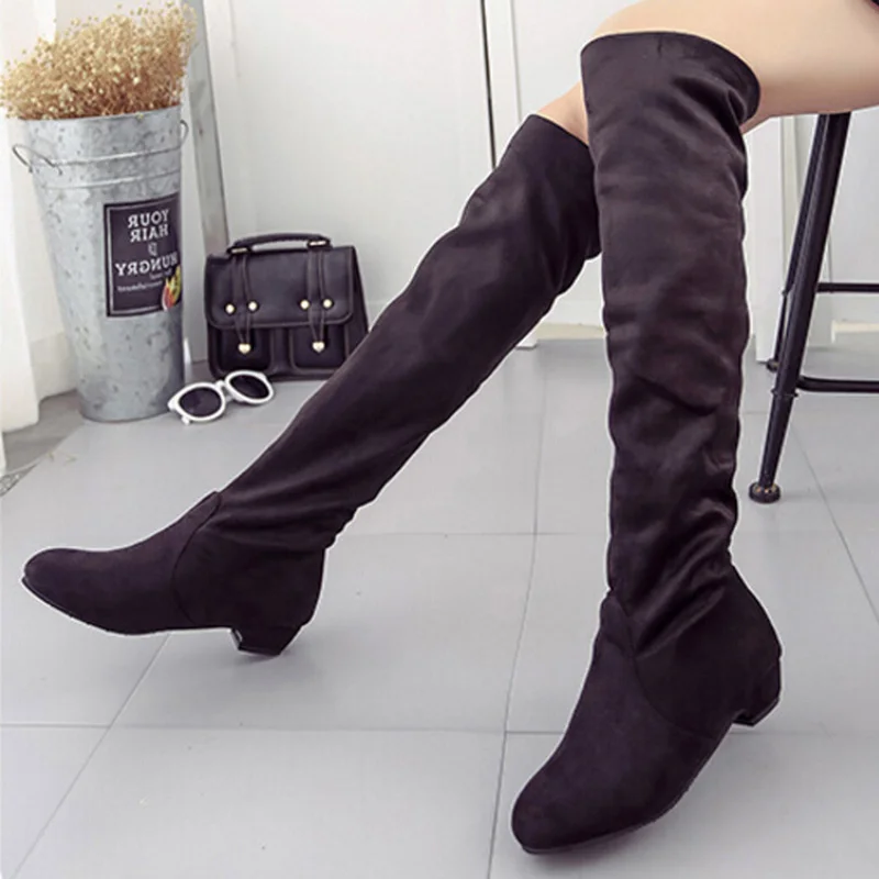 GAOKE/женские высокие сапоги Модные женские выше колена Сезон осень-зима Bota Feminina