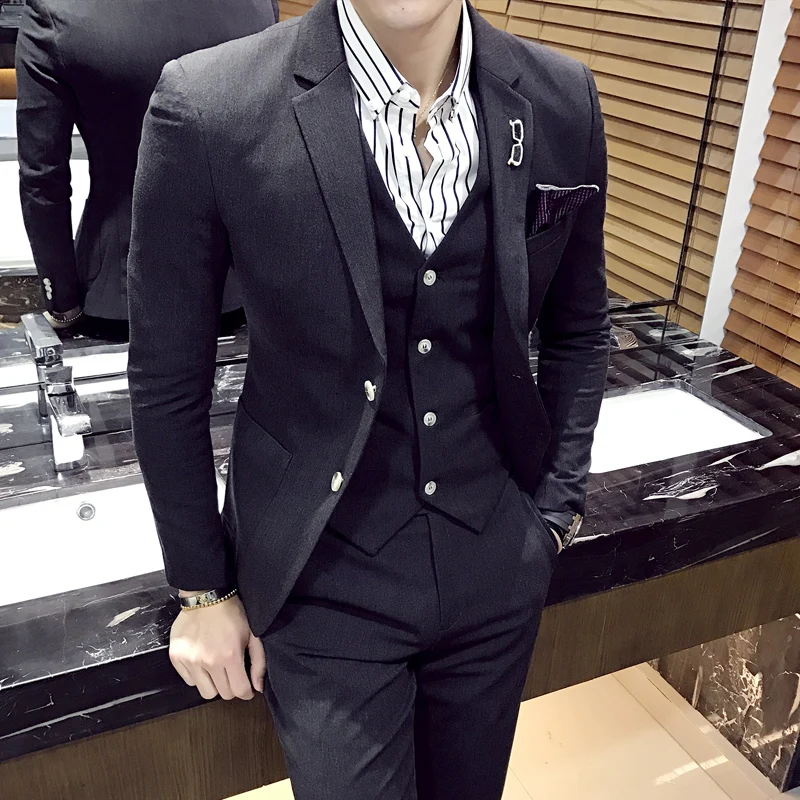 new Suits 17 Korean version of small suit young suit young  three  men  dress SJT34-P300