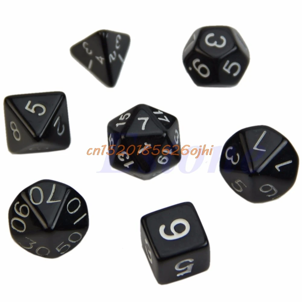 Лидер продаж набор из 7 акриловых игральных костей D4 D6 D8 D10 D12 D20|dice game|poly dicedungeons &