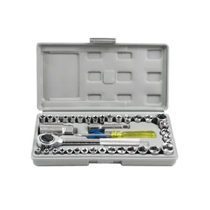 Набор инструментов для ремонта автомобиля, комплект инструментов с храповым механизмом для разборки и комплекты гаечных ключей, 40 шт.