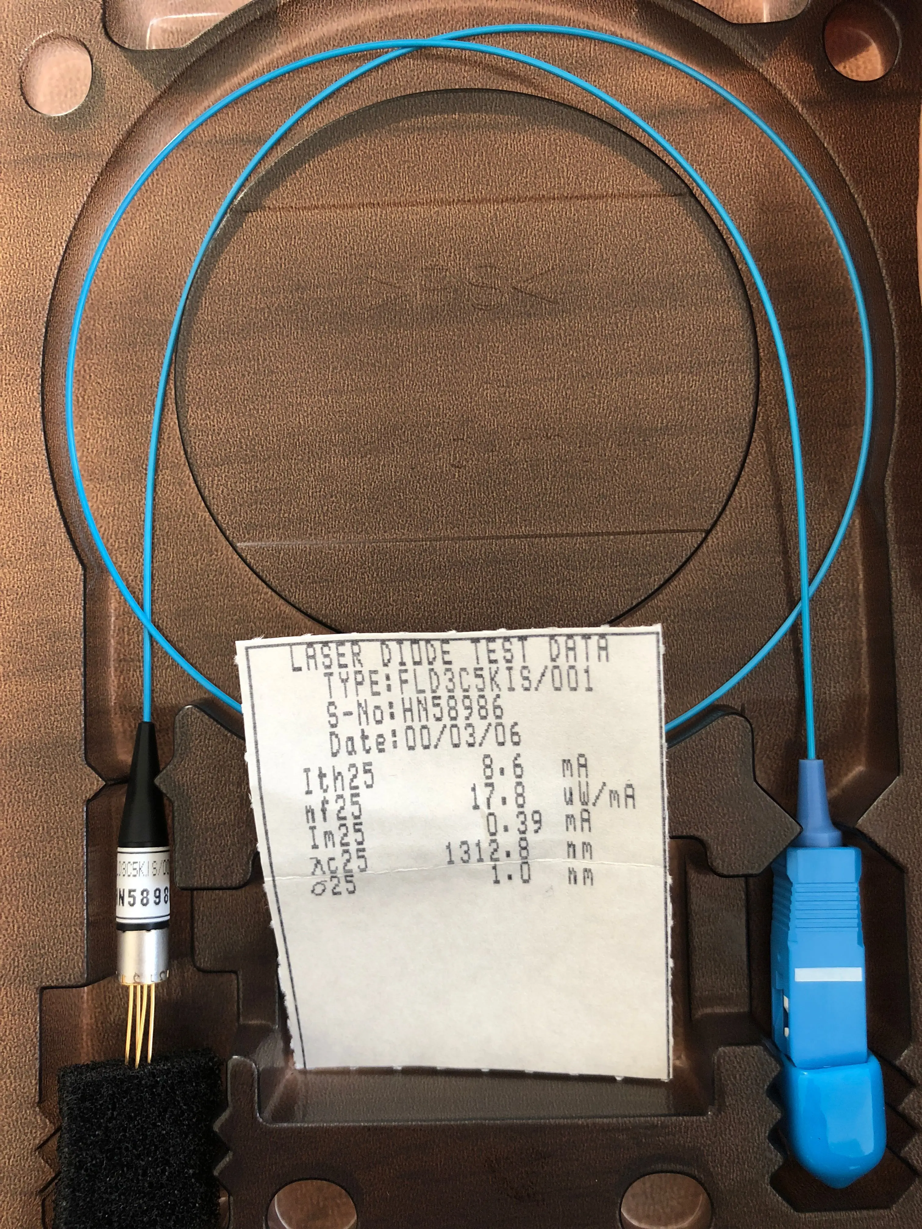 

FLD3C5KIS/001 HN58986 1310nm 622Mb/s 0.2mw to 0.5mw SCPC Laser Diode TEST DATA