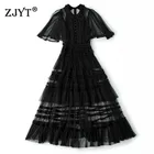 Элегантное женское платье с рукавом-бабочкой, прозрачное Сетчатое длинное женское кружевное вечернее платье на лето, сексуальные черные платья