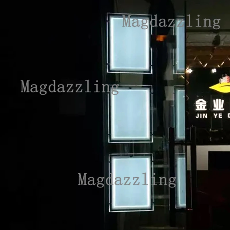 6 единиц портрет кабель висит A4 двусторонняя акриловая рамка со светодиодной