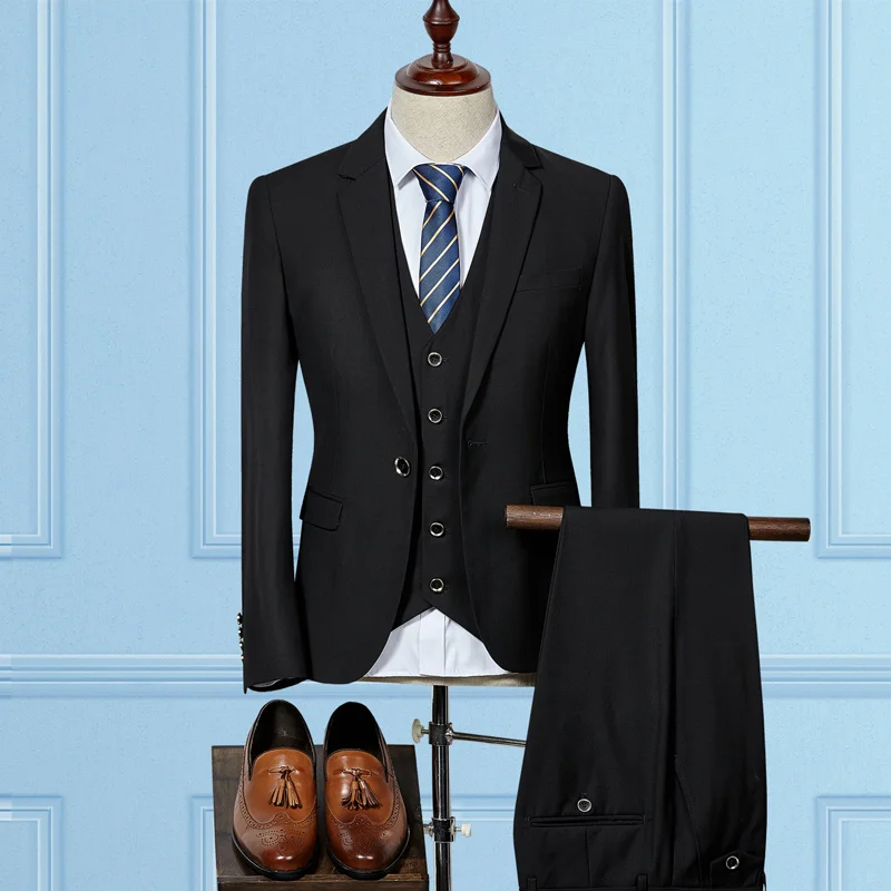 (Пиджак + жилет брюки) 2017 новое поступление высококачественные мужские костюмы