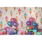 Фон для фотосъемки на день рождения с воздушным шаром красочным мороженым десертом настольным задником Фотостудия