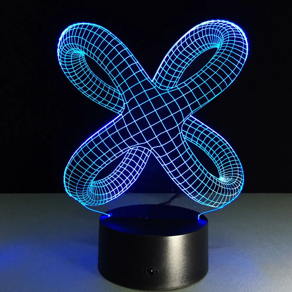 Абстрактный 3D лампы Малыш светодиодный сенсорный Переключатель 7 цветов LED