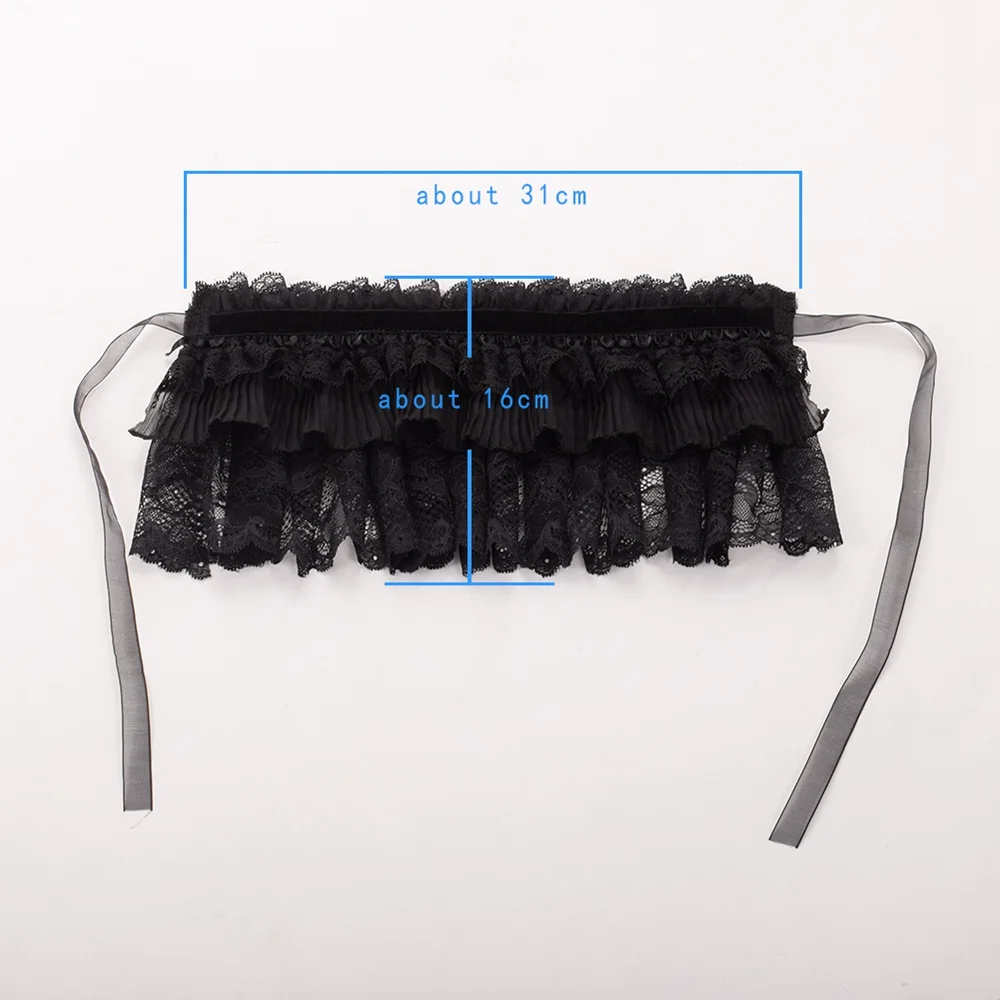 Черный съемный кружевной воротник Складки Шеи Ruff|ruff|ruff collar |