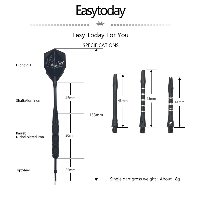 Easytoday 3 шт./компл. высококачественные дротики со стальным наконечником