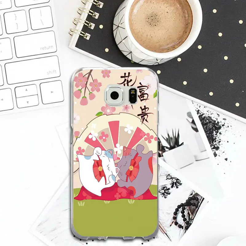 Милый мультфильм Fortune Cat Удачи для Samsung Galaxy S2 S4 S5 S6 S7 S8 S9 Edge Plus Примечание 2 3 4 5 8