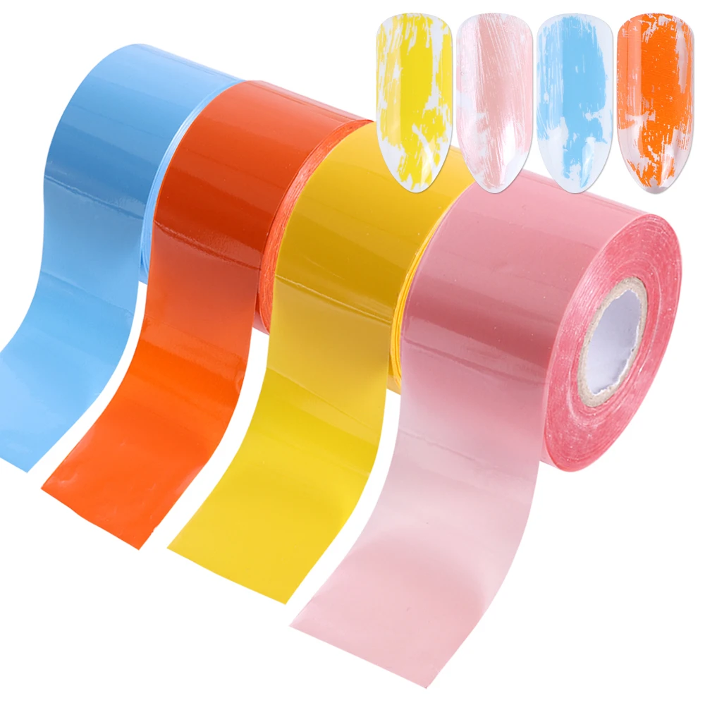 120 meter Candy Color Nail Transfer Foil Polish Sticker Blue/Yellow/Pink Roll Adhesive Decor for Art Design LA898 | Красота и