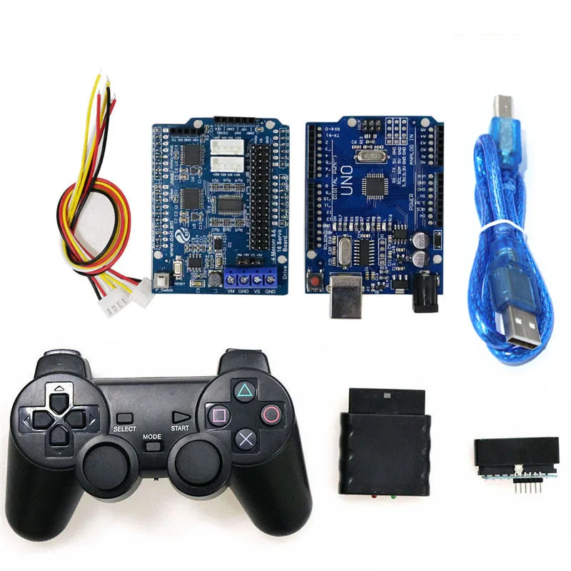PS2 control kit DOIT DIY RC робот танк автомобильный комплект, мини T101, Роботизированный гусеничный шасси модель платформы с 33GB-520 мотор для Arduino DIY Роботизированный паровой Eduaction обучающий комплект - Цвет: PS2 control kit