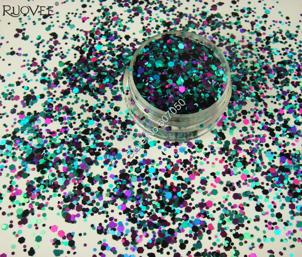 Смешанная блестящая пудра для ногтей акриловый гель макияжа блеск