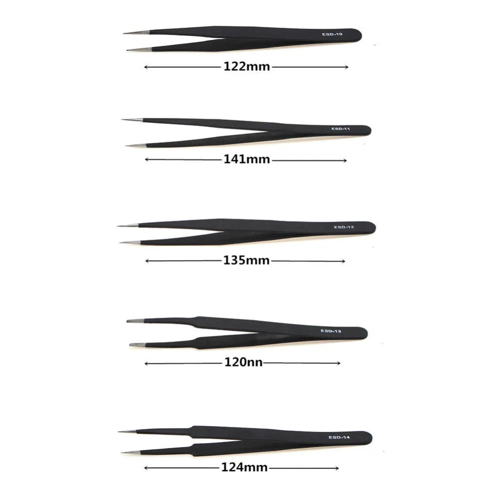 Антистатический пинцет из нержавеющей стали 9 шт./лот антистатические