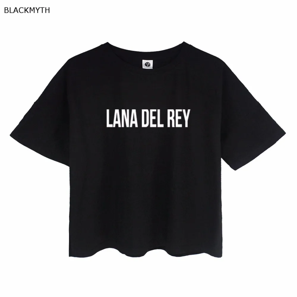 Свободная Женская модная футболка с буквенным принтом LANA DEL REY короткие футболки