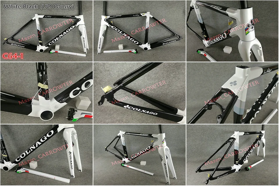T1100 UD глянцевый белый черный Colnago C64 карбоновая рама+ руль+ седло+ клетки для бутылок+ 50 мм карбоновый комплект колес Novatec A271 ступицы