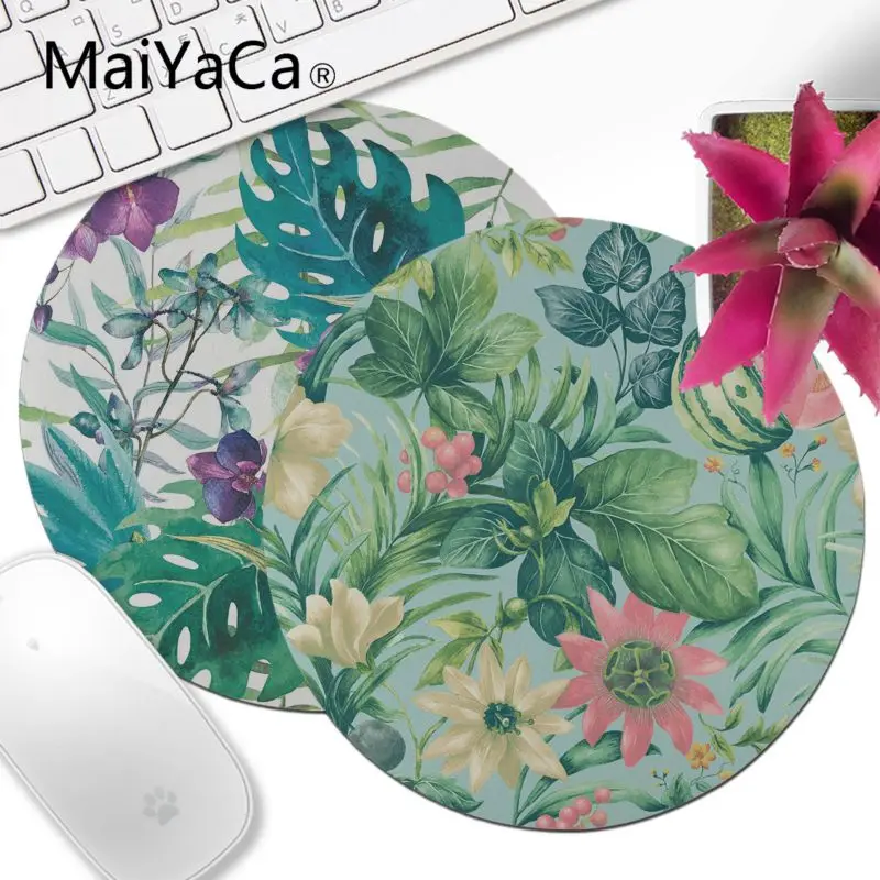 MaiYaCa тропический сад красивый коврик для мышки в стиле аниме 200x200 мм 220x220 круглый