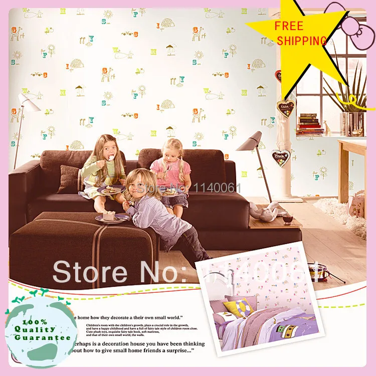 

Pink star style decorate kids room wallpapers