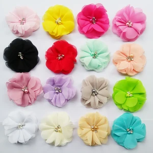 50 шт.партия, шифоновые украшения для волос, 3 дюйма