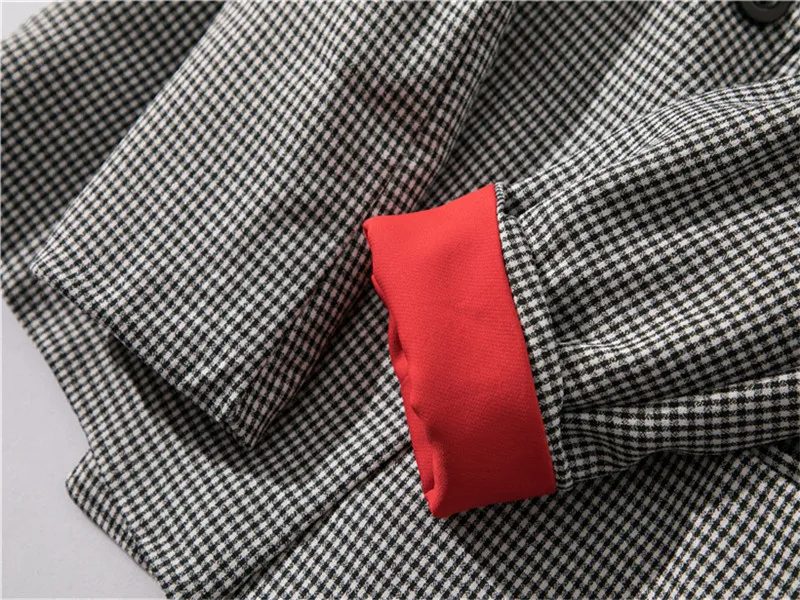 Женский комплект из двух предметов женские брюки в клетку маленькие прямые