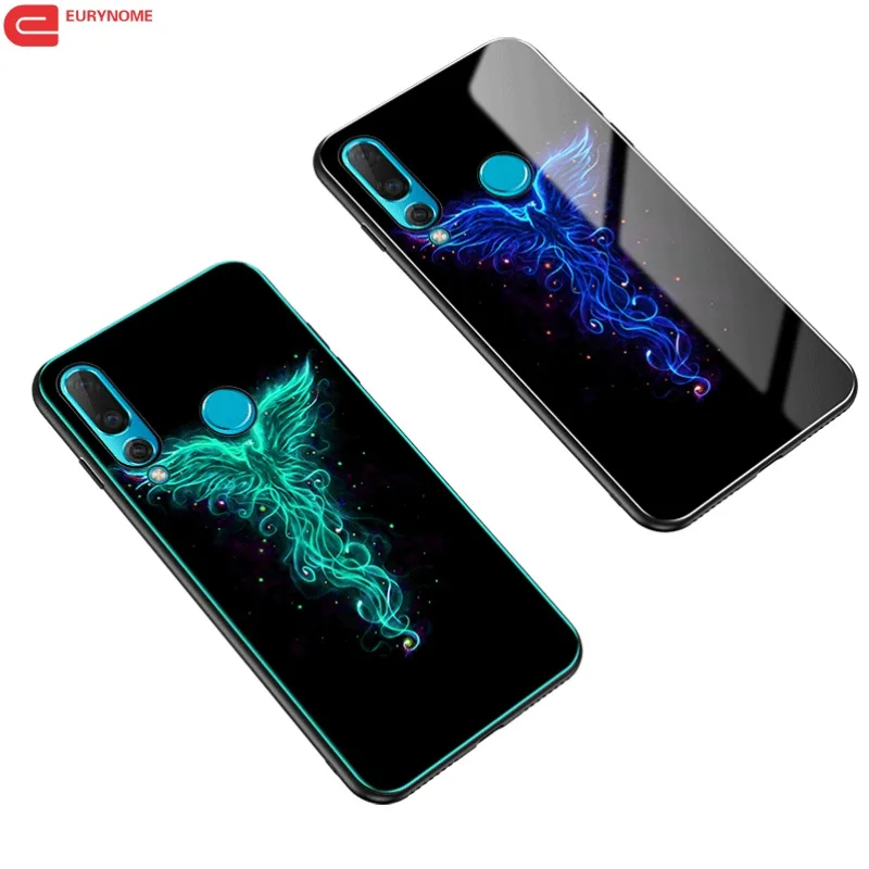 Чехол из закаленного стекла для Huawei P30 Pro P20 Lite Nova 4 светящийся ударопрочный чехол 3E