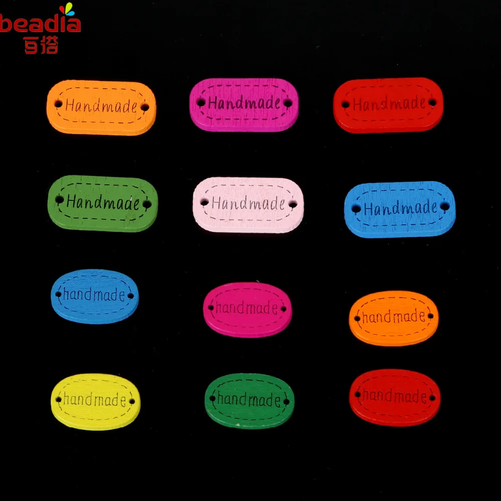 Разноцветные деревянные пуговицы ручной работы резные для рукоделия и