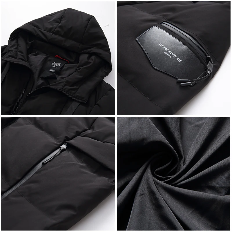 Pioneer Camp thick winter down jacket men brand clothing long warm duck coat male top quality black AYR801474 | Мужская одежда