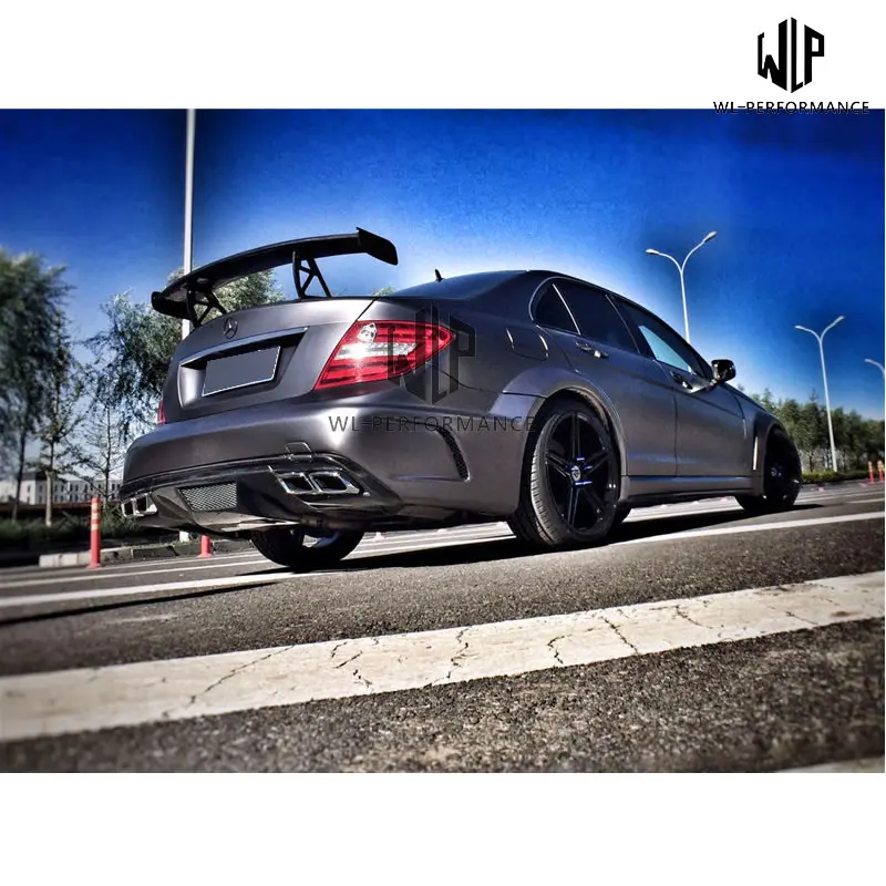 FRP Передний Задний бампер боковая юбка крылья колеса бровей для Mercedes Benz C Class C180 C200