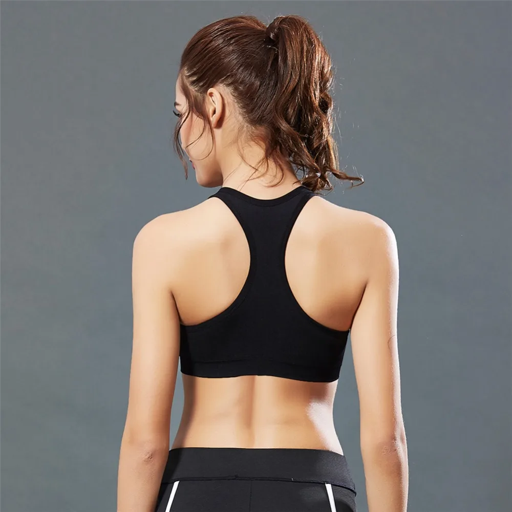 Women Zipper Push Up Bras Vest Underwear Shockproof Breathable Fitness Athletic Running Yogi Bh Sporter Tops
