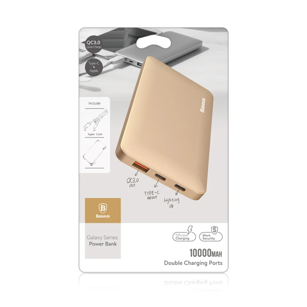 BASEUS QC 3.0 10000 мАч 8 Булавки к Тип-C/Micro Тип-C Портативный Универсальный Быстрый