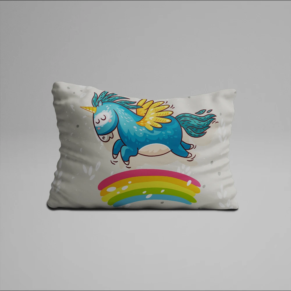 3D Радуга бег синяя лошадь Постельный набор Pillowcas мультфильм кровать пододеяльник