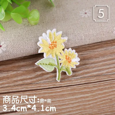 5 Вышитые железные нашивки для одежды DIY полосатая одежда Лоскутная наклейка Заказная Цветочная аппликация ремонт вышитая шляпа сумка - Цвет: 5