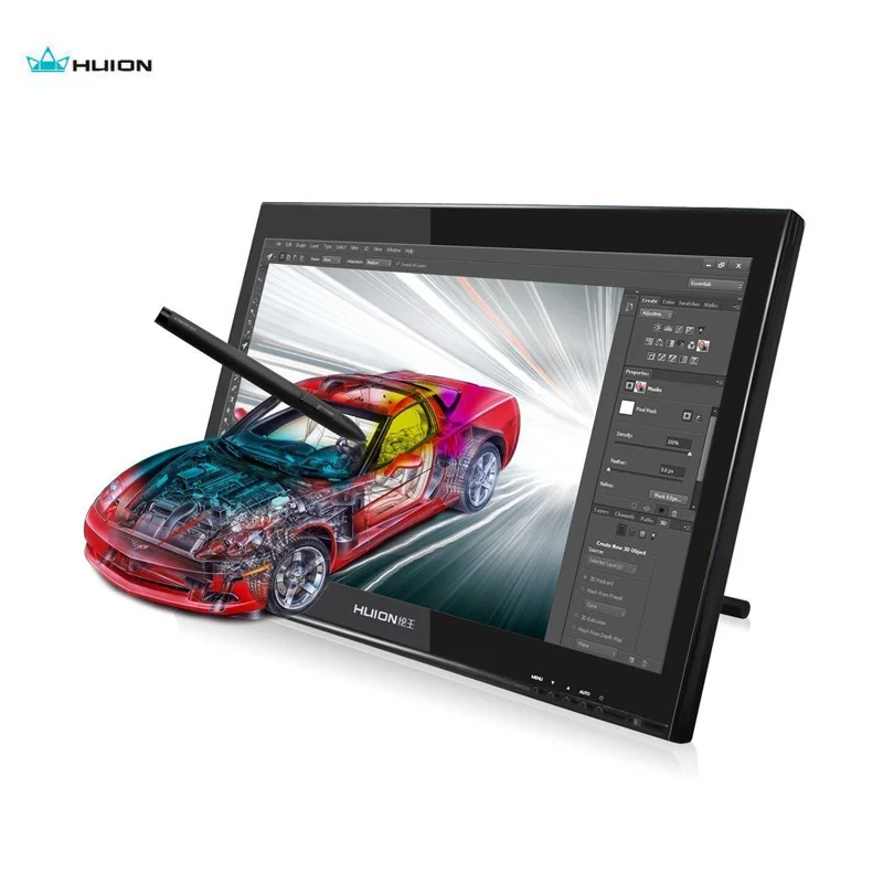 Huion 18,95 дюймов профессиональный графический планшет монитор 5080 LPI цифровой дисплей сенсорный экран GT190 с разрешением 1440x900 HD