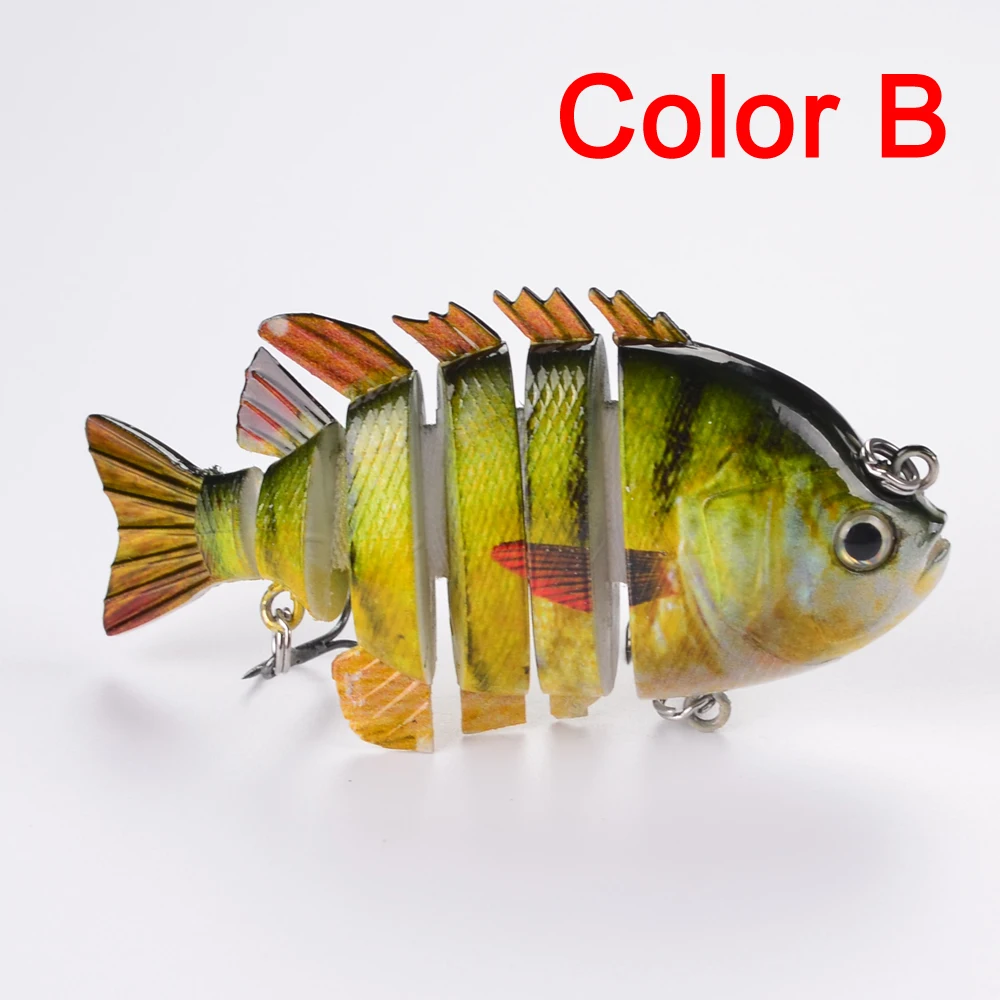 Free Shipping Multi Jointed Fishing Lures Bait Swimbait Sink Hook Tackle 3D Eyes Lifelike Sections sca Artificial | Спорт и