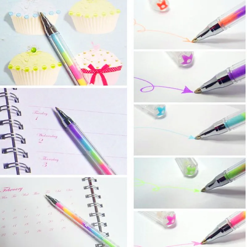 10 шт./лот креативная Радужная гелевая ручка Южная Корея канцелярские товары