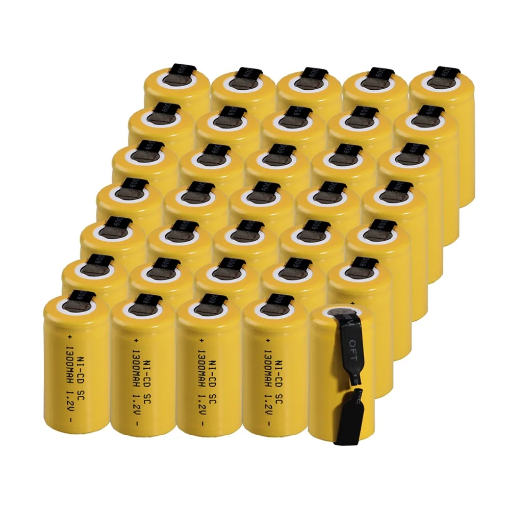 Real capacity 35 pcs SC 1300mah 1.2v battery NICD rechargeable batteries for makita bosch B&ampD Hitachi metabo dewalt power tool |