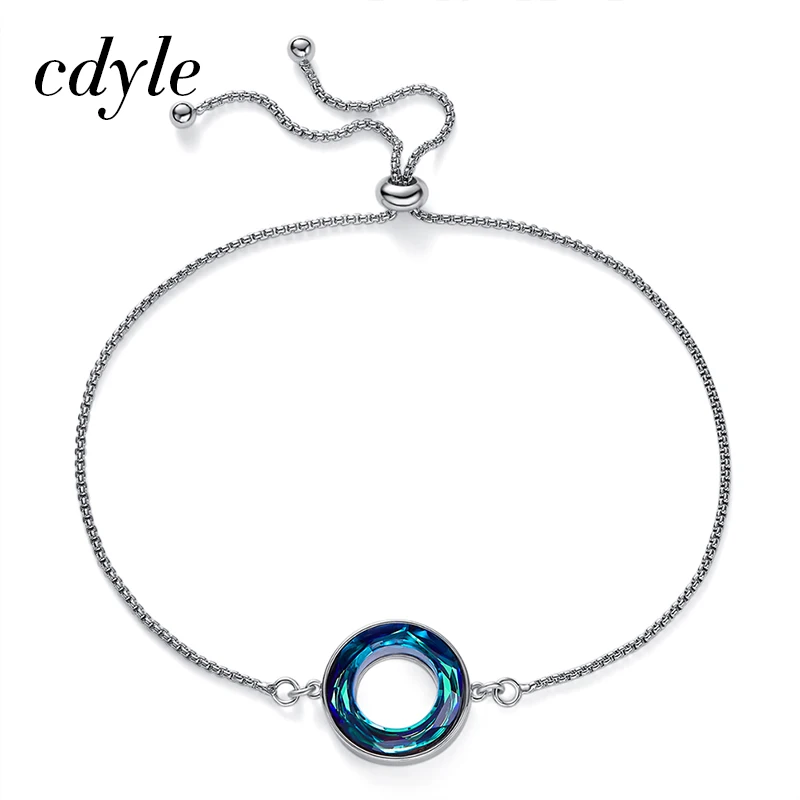 Cdyle Adjustable Bracelets Circle Embellished with crystal For Women Jewelry Female Wedding Gifts|Браслеты с шармами| |