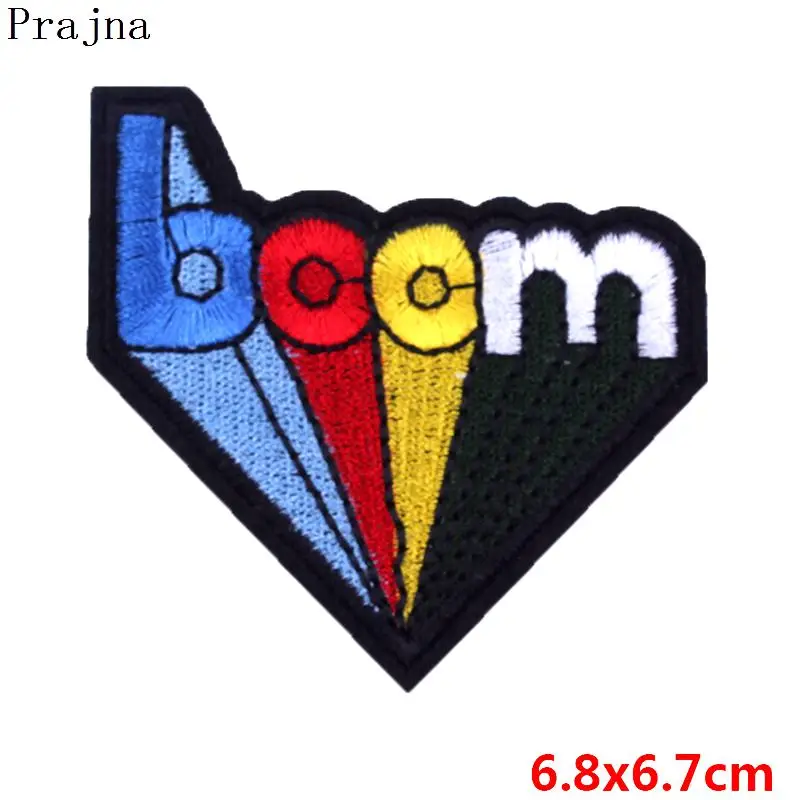 

Prajna Cool Letter patches Iron On Letters Embroidery Iron On patch Yes Love Boom Appliques On Clothes DIY Jeans Stickers OOPs