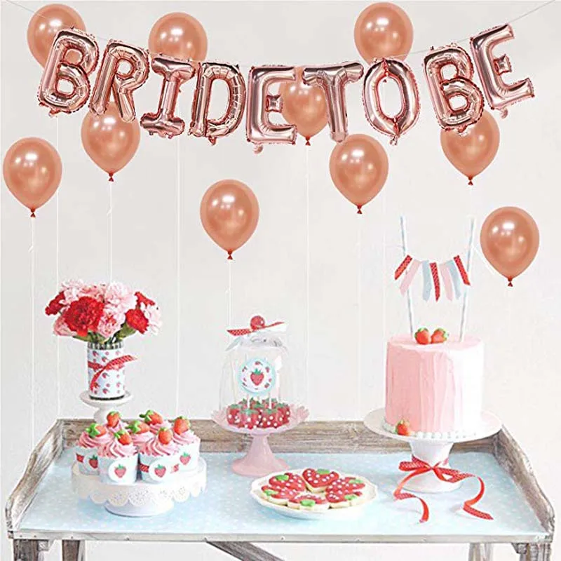 

8Season Bride To Letter Foil Balloons Wedding Bridal Shower Gold Silver Diamond Ring Balloon for Hen Bachelorette Supplies