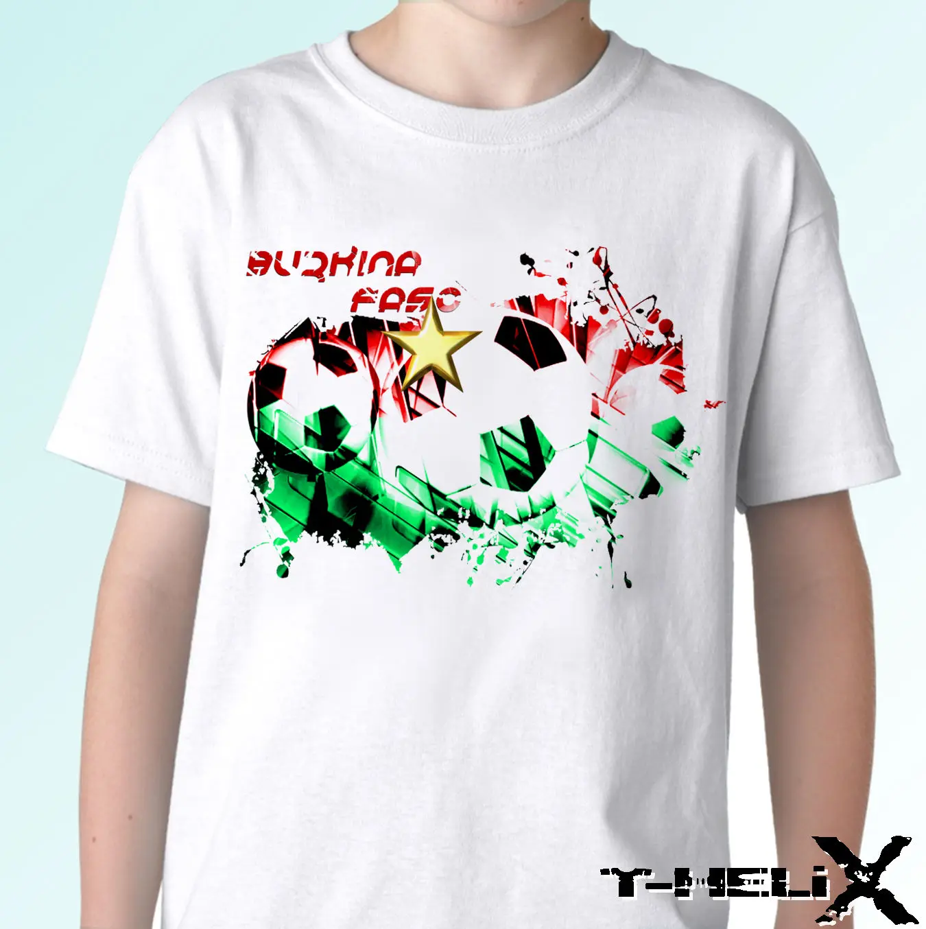 Burkina Faso football flag - white t shirt top mens womens Cool Casual pride men Unisex New Fashion tshirt Loose | Мужская одежда